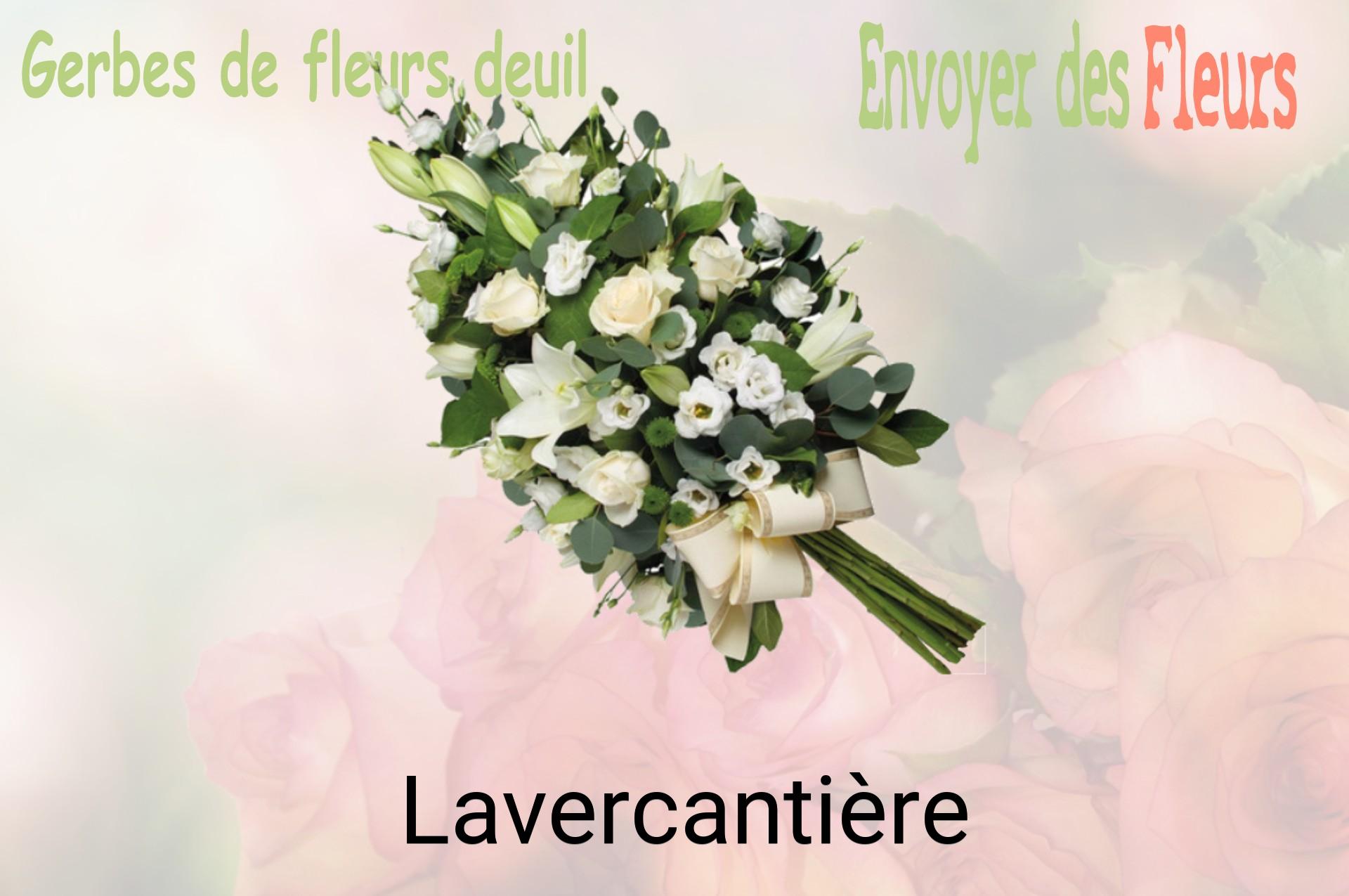 Gerbe de fleurs de deuil livrée à Lavercantière